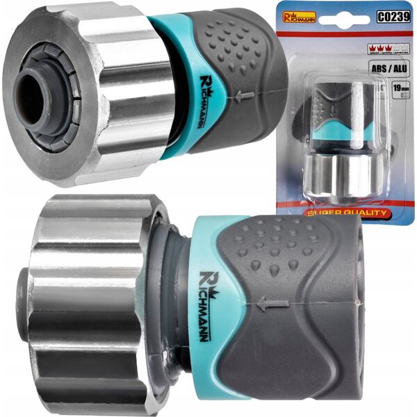Richmann Hose connection ABS/ALU 3/4" Stop-system