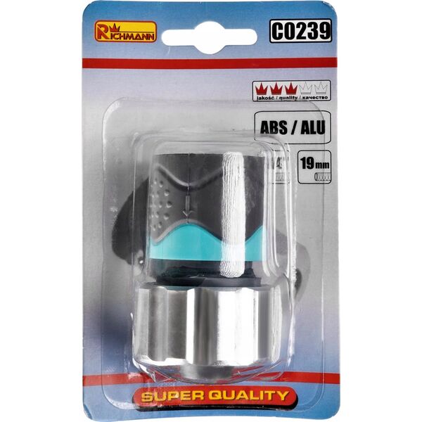 Richmann Hose connection ABS/ALU 3/4" Stop-system