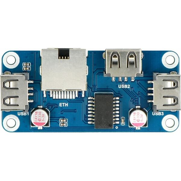 Waveshare HUB Ethernet / USB (B) - 3xUSB 1xRJ45 Ethernet - nakładka do Raspberry Pi - Waveshare 20416}