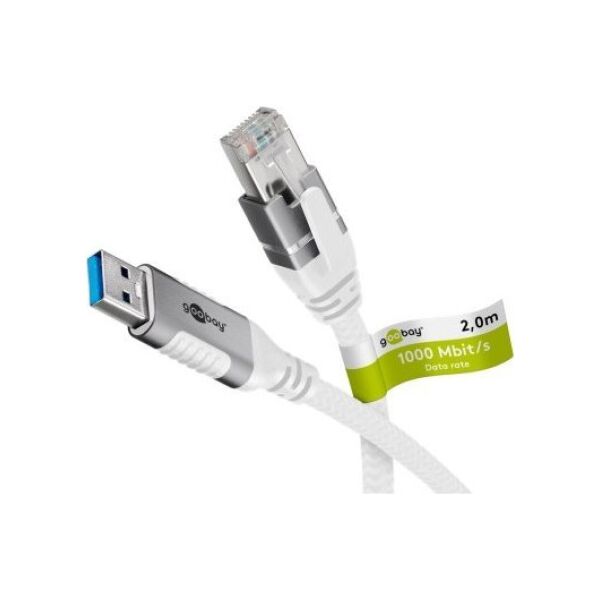 Kabel USB Goobay Kabel Ethernet USB-A 3.0 do RJ45, 2 m - Długość kabla 2 m