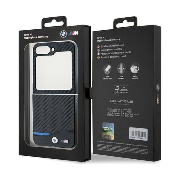 BMW BMW BMHCZF622NBCK Z Flip6 F741 czarny/black hardcase Carbon Blue Line