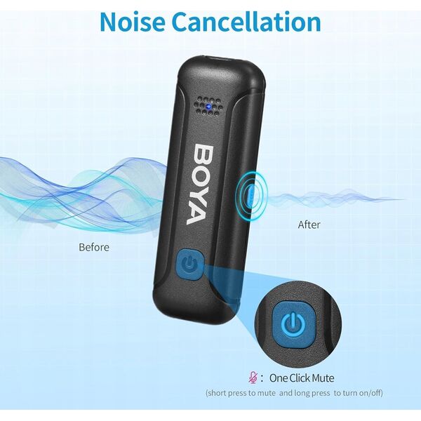 Mikrofon Boya Boya BY-WM3T-U2 Ultra compact 2.4GHz wireless microphone-For Type-C devices，2TX+1RX+ 1 charging case