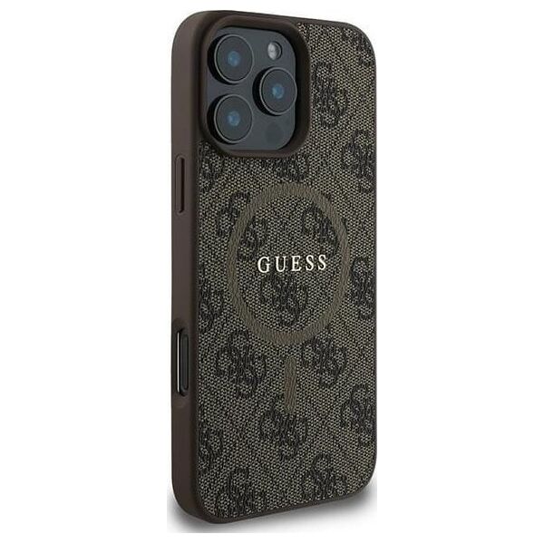 Guess Guess GUHMP16LG4GFRW iPhone 16 Pro 6.3" brązowy/brown hardcase 4G Ring Classic Logo MagSafe