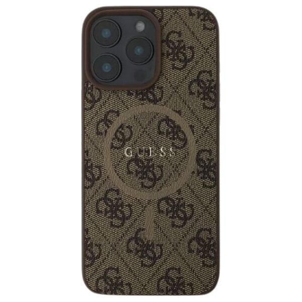 Guess Guess GUHMP16LG4GFRW iPhone 16 Pro 6.3" brązowy/brown hardcase 4G Ring Classic Logo MagSafe