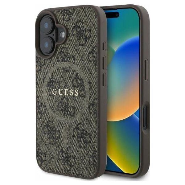Guess Guess GUHMP16SG4GFRW iPhone 16 6.1" brązowy/brown hardcase 4G Ring Classic Logo MagSafe