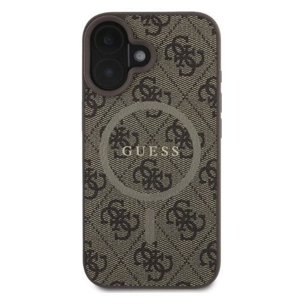 Guess Guess GUHMP16SG4GFRW iPhone 16 6.1" brązowy/brown hardcase 4G Ring Classic Logo MagSafe