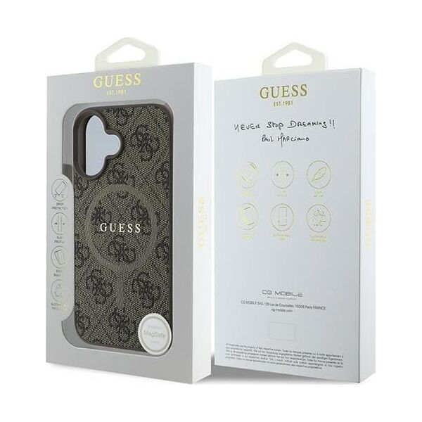 Guess Guess GUHMP16MG4GFRW iPhone 16 Plus 6.7" brązowy/brown hardcase 4G Ring Classic Logo MagSafe