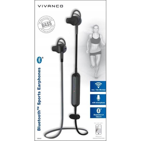 Słuchawki Vivanco Vivanco earphones Sport Air 4, black (35542)