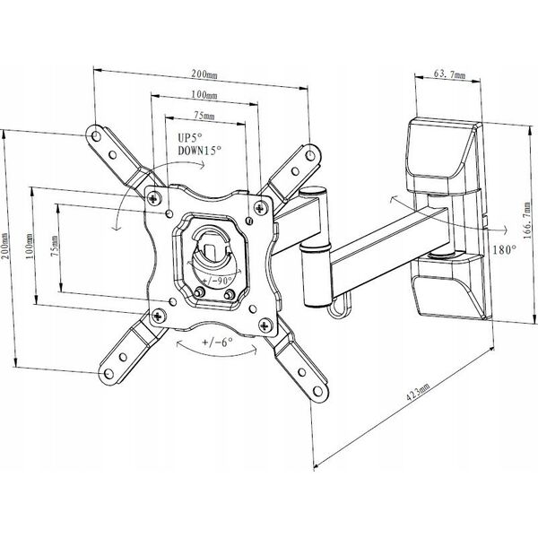 Vivanco Vivanco TV wall mount Motion BFMO 6020