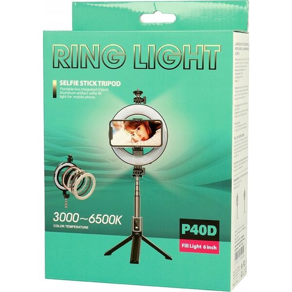 Lampka biurkowa XO XO ring light SS12 95cm LED + tripod, black