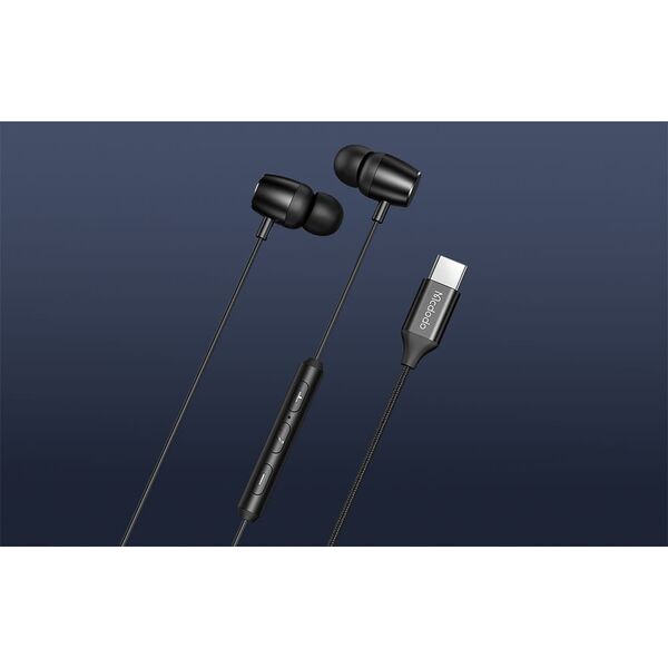 Słuchawki Mcdodo Słuchawki douszne, przewodowe Mcdodo HP-1050, USB-C (czarne)