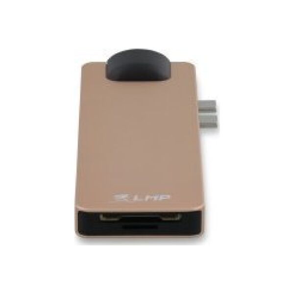 HUB USB LMP USB-C Compact Dock 4K 8 Port, HDMI, Mini-DP, Eth., USB 3.0, SD/microSD, USB-C, Alu., gold *New
