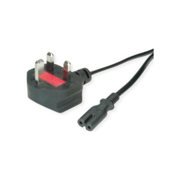Kabel zasilający Triton Kabel zasilający VALUE UK z płaskim złączem euro C7, 2-biegunowy, czarny, 1,95 m