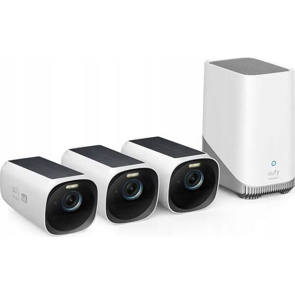 Kamera IP Canyon eufyCam S330 (eufyCam 3) - Videoserver + Kamera(s) - drahtlos (Wi-Fi) - 3 Kamera(s) - CMOS - Schwarz, weiss