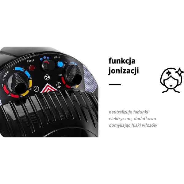 Activeshop Gabbiano suszarka wisząca Centurion DVI-303W trzy prędkości ionic czarna