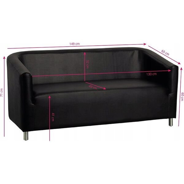 Activeshop Gabbiano sofa do poczekalni M021 czarna