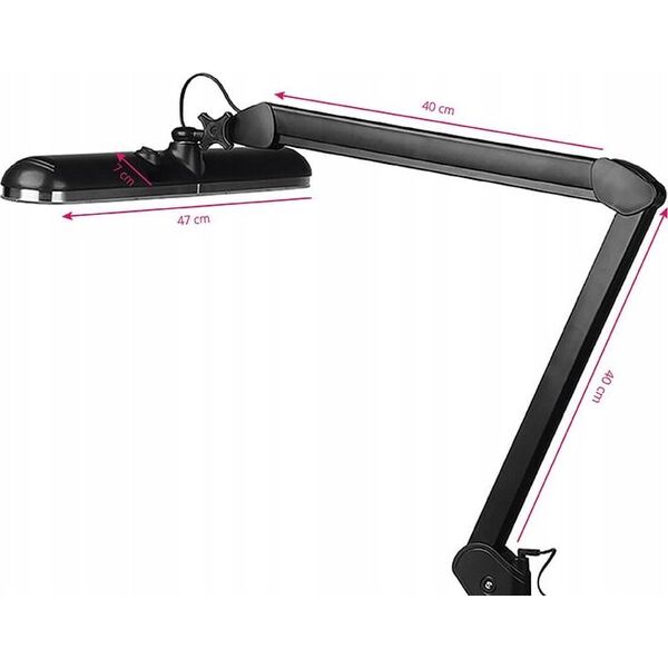 Activeshop Lampa warsztatowa led Elegante 801-l z imadełkiem reg. natężenie światła czarna