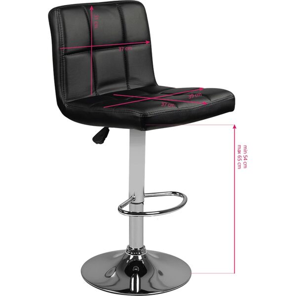 Activeshop Hoker barowy M06 pikowany regulowany czarny