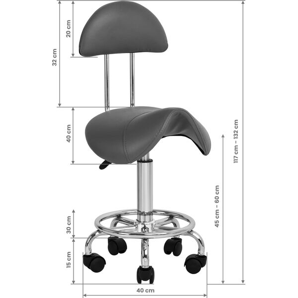 Taboret kosmetyczny 6001 szary
