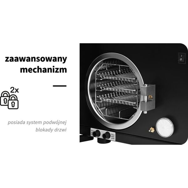 Activeshop Lafomed autoklaw Standard Line LFSS08AA LED z drukarką 8 L kl. B medyczna czarny