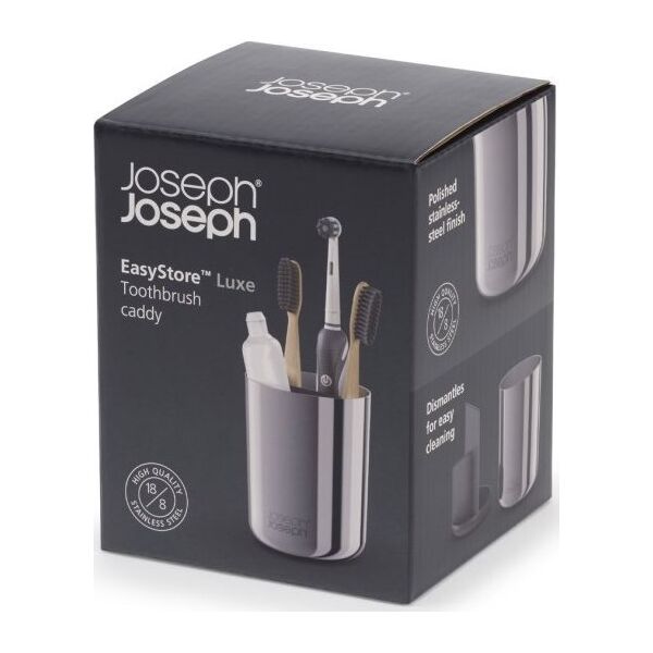 Joseph Joseph Joseph Joseph EasyStore Luxe Toothbrush Caddy Stainless Steel