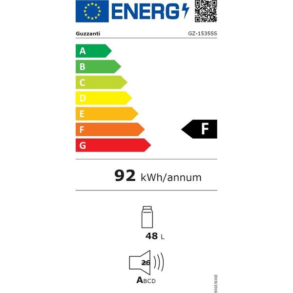Chłodziarka do wina Green Cell Vyno šaldytuvas Guzzanti GZ 1535SS