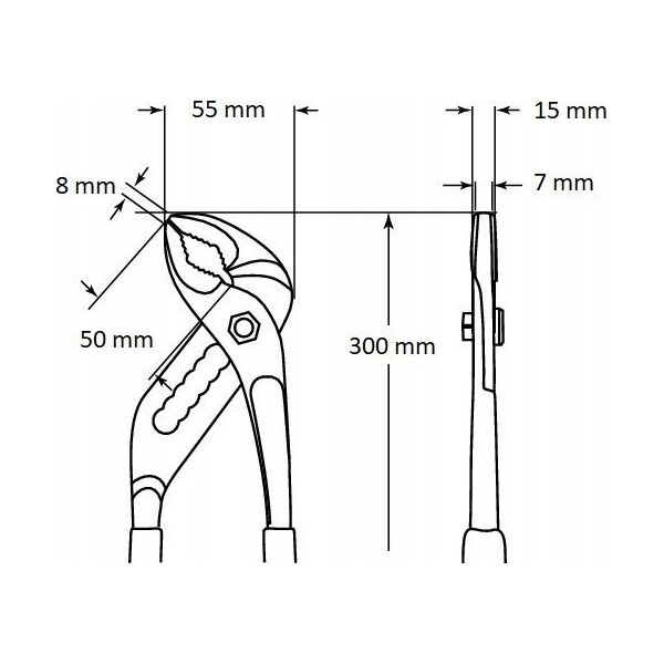 Bahco Reguliuojamos santechninės replės 300mm max 71mm greitas fiksavimas Bahco