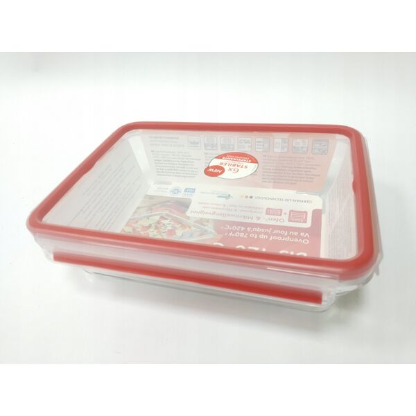 Emsa Emsa Clip&Close Glass Food Container 1,3 L  red