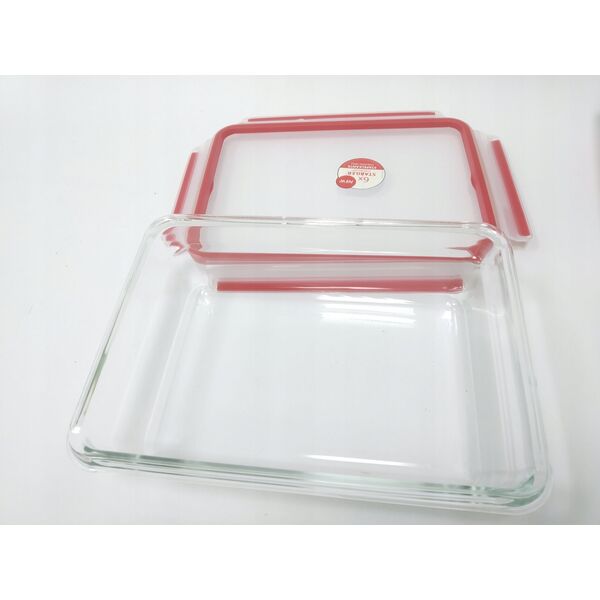 Emsa Emsa Clip&Close Glass Food Container 1,3 L  red