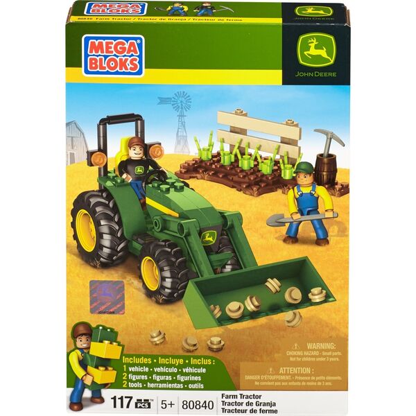 Clementoni Mega Bloks, World Builders, John Deere Farm Tractor, Construction Set, 80840, For Boys, 5+ years, 119 pcs For Boys