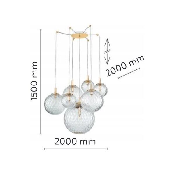 Lampa wisząca TK Lighting PENDING LIGHT CADIX7XG9 4608 GOLD