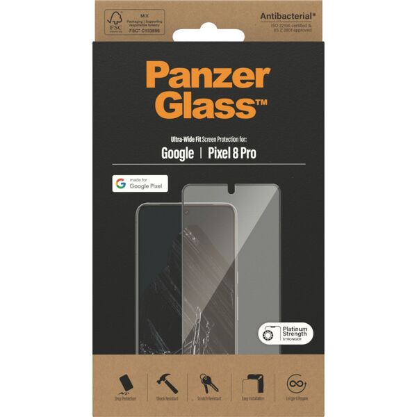 PanzerGlass PanzerGlass SP Google Pixel 8 Pro UWF m. Applikator
