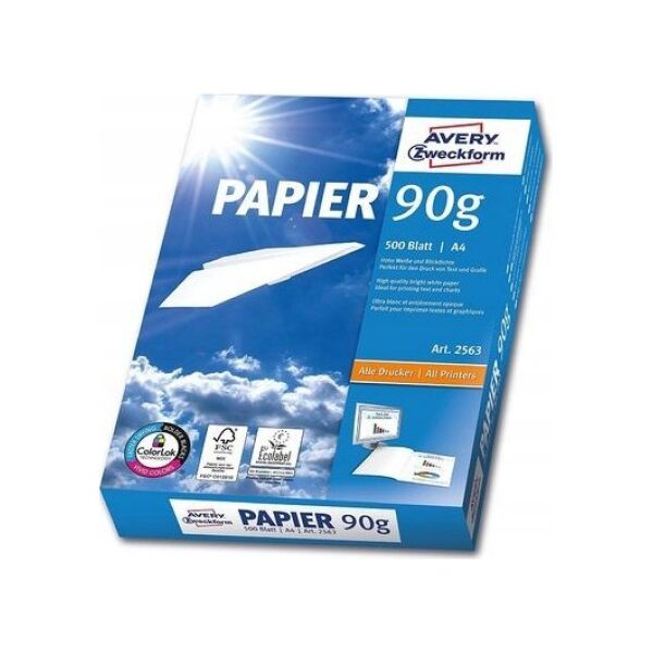 AVERY Avery Premium 2563 - Vit - A4 (210 x 297 mm) - 90 g/m² - 500 ark vanligt papper