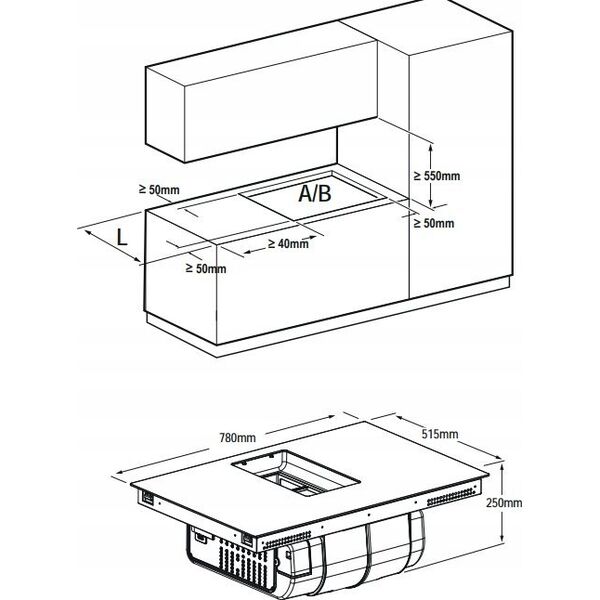 Płyta grzewcza Elica NikolaTesla Alpha BL/F/78 Induction hob with extractor hood