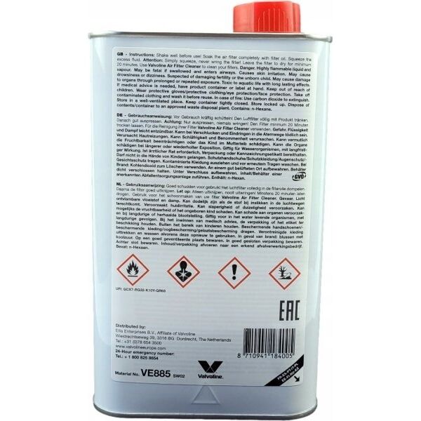 Valvoline Alyva AIR FILTER OIL 1L