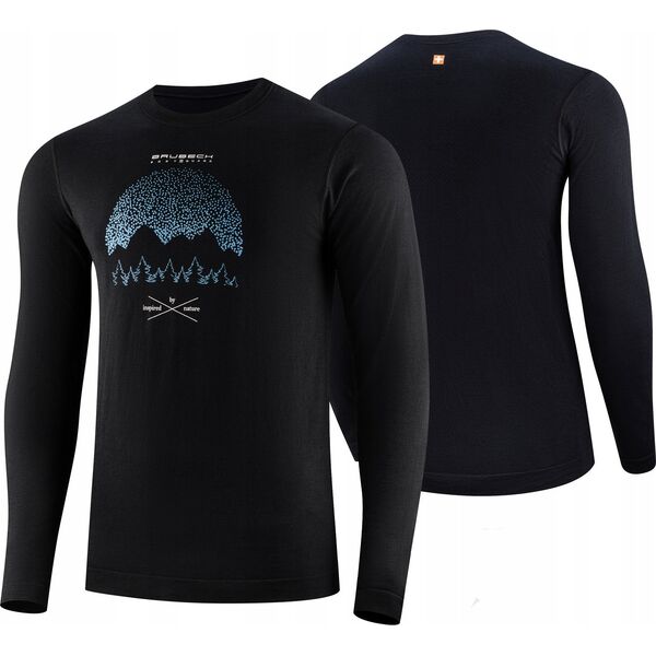 Brubeck LS1414M Koszulka męska z długim rękawem OUTDOOR WOOL PRO czarny XXL - GÓRY 14
