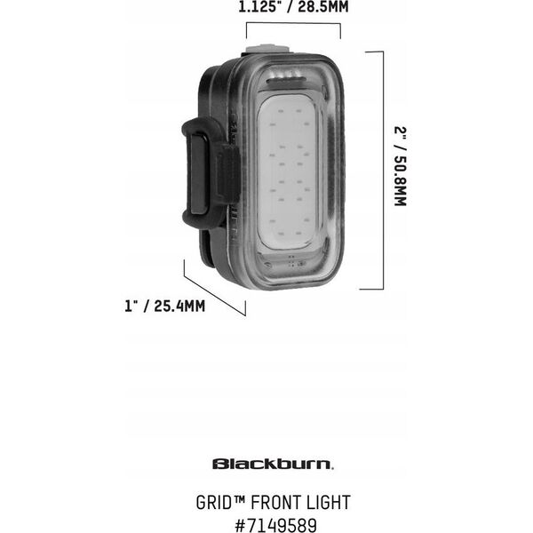 Blackburn Lampka przednia BLACKBURN GRID FRONT LIGHT, 110 lumenów czarna (NEW)