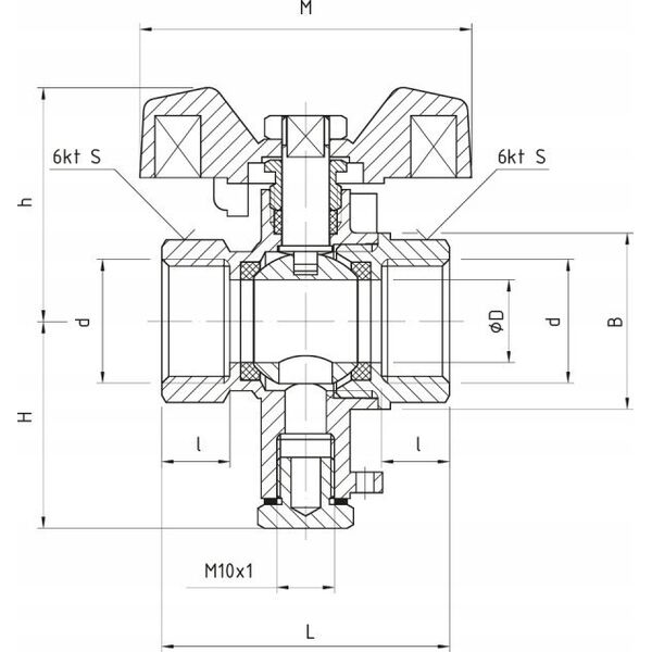 Perfexim PHA-002C ZAWOR KUL.Z PRZYL. PN30 M10x1 1/2 WW MOT