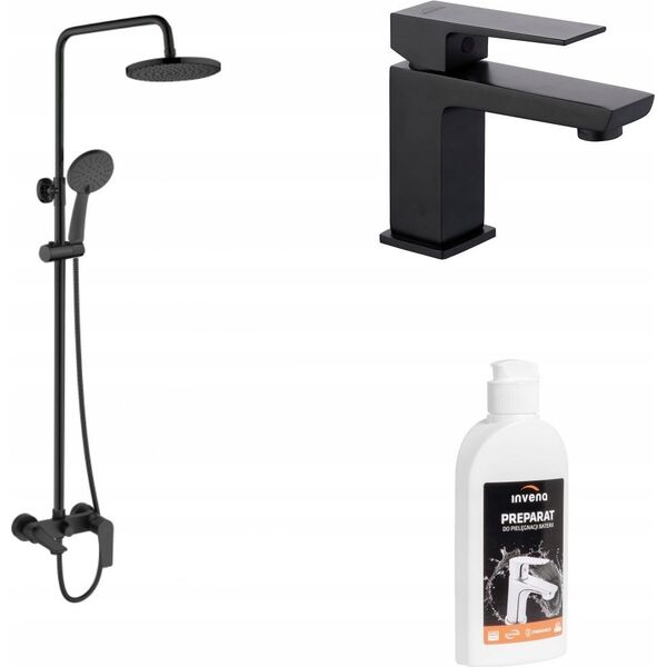 Zestaw prysznicowy Invena SHOWER COLUMN DOKOS W BATH MIXER BLACK