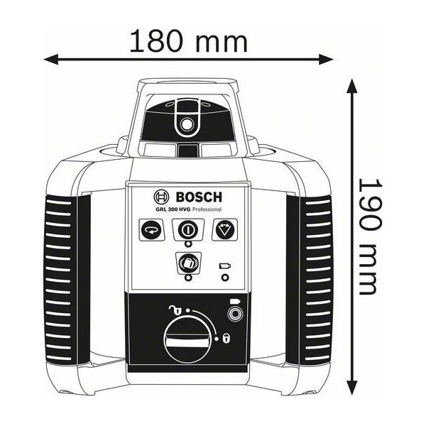 Bosch Bosch rotation laser GRL 300 HVG Professional, with holder (blue, case, green laser line)