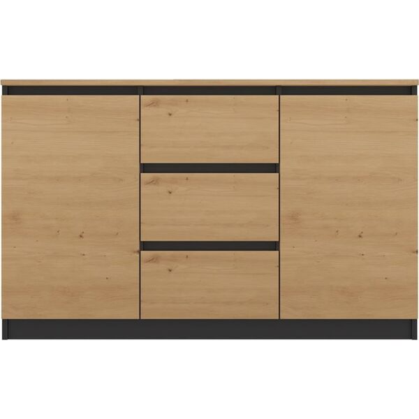 Topeshop Komoda Malwa 2D3S/BA ANTRACYT ARTISAN