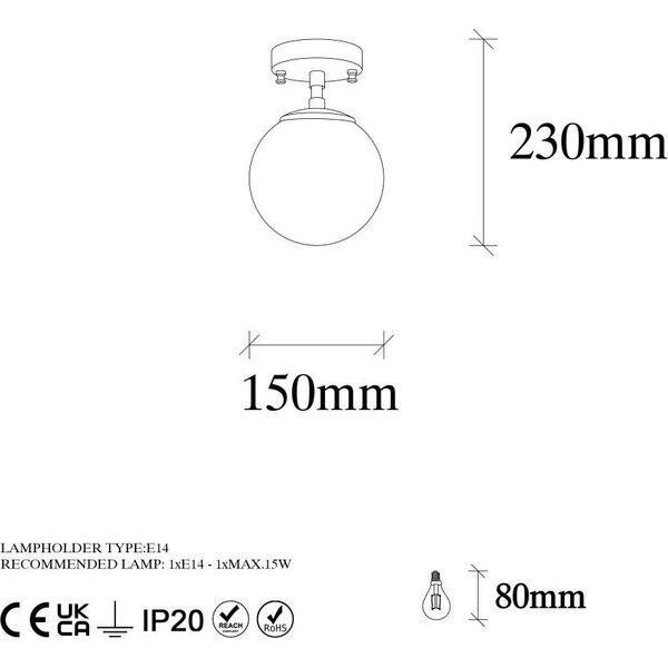 Lampa sufitowa Namat Opviq šviestuvas Atmaca-10220