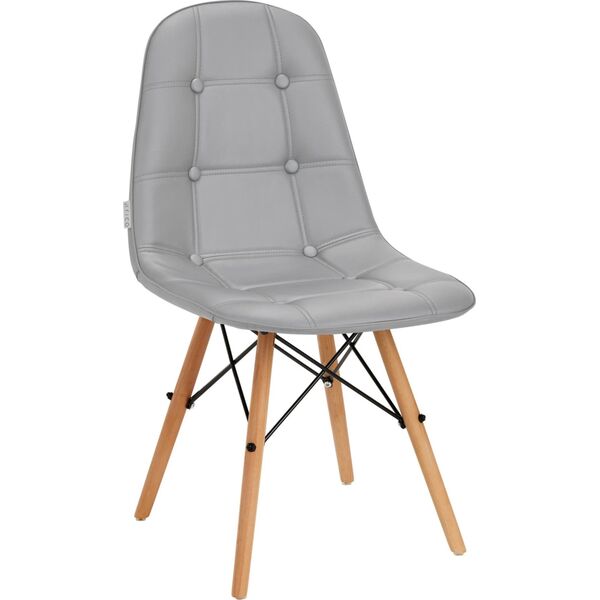 Activeshop 4Rico Krzesło skandynawskie QS-185 eco skóra szare