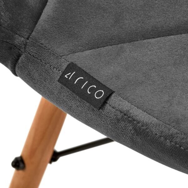 Activeshop 4Rico Krzesło skandynawskie QS-186 aksamit szare
