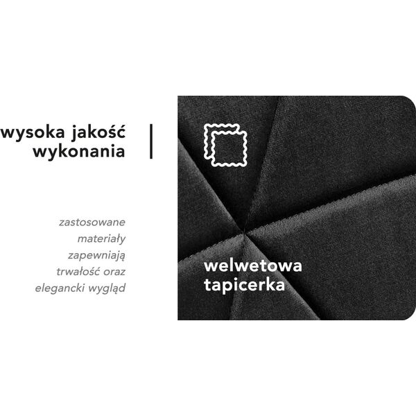 Activeshop 4Rico Krzesło skandynawskie QS-186 aksamit czarne