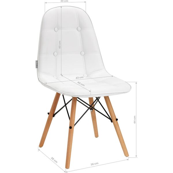 Activeshop 4Rico Krzesło skandynawskie QS-185 eco skóra białe