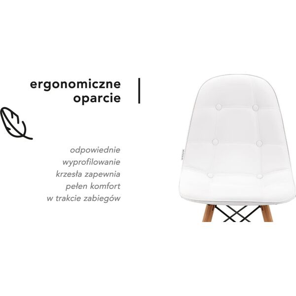 Activeshop 4Rico Krzesło skandynawskie QS-185 eco skóra białe