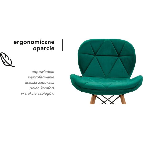 Activeshop 4Rico Krzesło skandynawskie QS-186 aksamit zielone