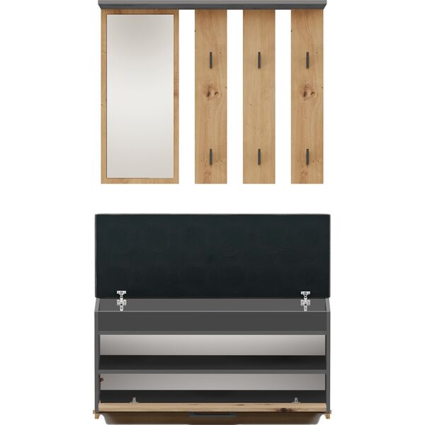 Topeshop Garderoba Parma Antracyt/artisan Lumarko!