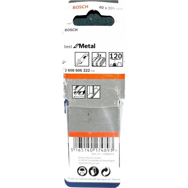 Bosch Bosch Schleifband Körnung 120 (L x B) 305 mm x 40 mm 2608606222 3 St. (2608606222)
